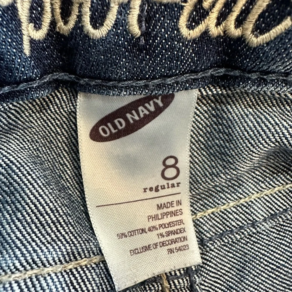 Old Navy Navy Boot-Cut Jeans with Multicolor Embroidery